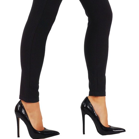 Ponte Knit Slim Fit Pants Pull-Up Style CF002 - Picture 3 of 7